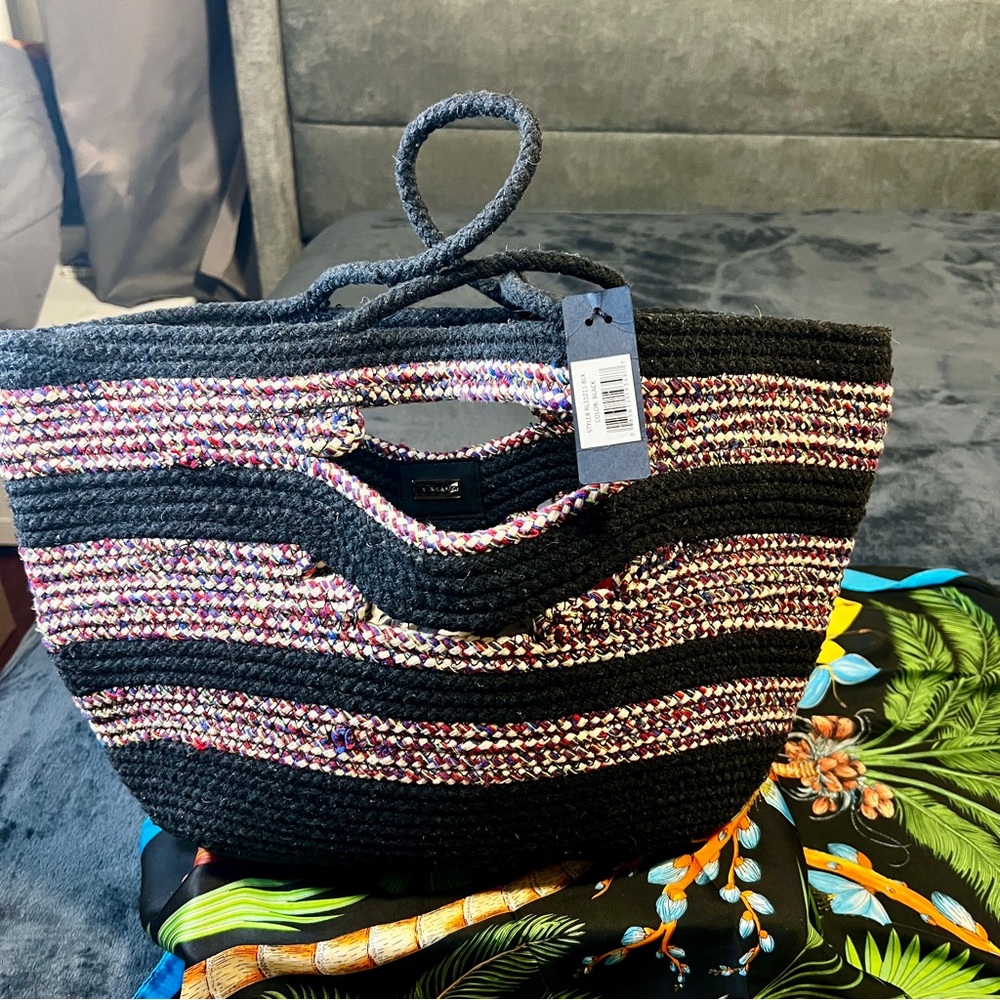 New 100% Cotton Woven Braided Multicolor Jute Tote‎ Shopping Bag